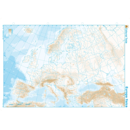 Teide Mapa Mudo B/N Din A4 Europa Físico 210 x 297 mm