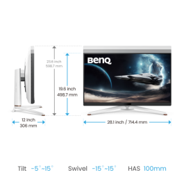 BenQ EX321UX Monitor Gaming 31.5" 4K UHD 144Hz HDR1000 1ms LED Blanco - 9H.LM7LB.QBE
