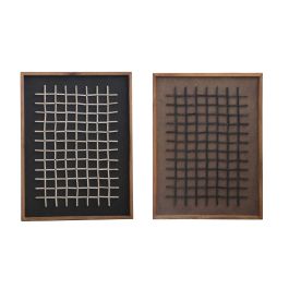 DKD Home Decor Cuadro Oriental de Madera Reciclada Pino Marrón Negro 4 x 82 x 62 cm (2 Unidades) Precio: 180.50000034. SKU: B1GEFDM93R