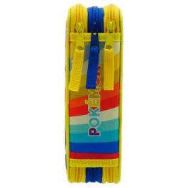 CYP BRANDS Plumier Pokemon triple estuche con 39 piezas: 16 lápices, 16 rotuladores, 2 bolígrafos, lápiz, goma, sacapuntas y regla