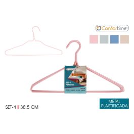 Set de 4 perchas de metal plastificado de 38.5 cm - Confortime (24 Cajas) Precio: 21.9913386. SKU: B13P9465H3