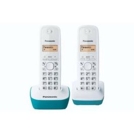 Panasonic KX-TG1612FRC Teléfono Inalámbrico Duo, sin Contestador, Pantalla Retroiluminada, Directorio 50 Nombres, Compatible ADSL Box, Blanco Azul