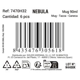 La Mediterranea Mug "Nebula" 90ml Ø5.7x6.6 cm