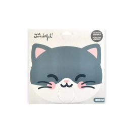Wondee Alfombrilla para Ratón Mr. Wonderful Forma Gato Antideslizante Control Preciso Cómoda Lavable