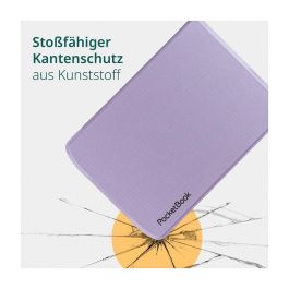PocketBook Funda SH-TR-634-LPL-WW Folio Transparente Lavanda de Microfibra y Cuero PU para eReader Verse, Verse Lite, Verse Pro