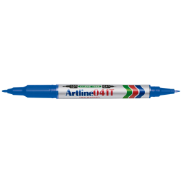 Artline Rotulador Permanente EK-041T Azul Doble Punta 0.4 y 1.0 mm