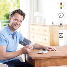 Medisana BU 570 Tensiómetro Conectado Bluetooth - Detección Arritmias, Pantalla Grande Dígito XXL, Diseño Delgado, 240 Memorias