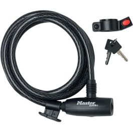 MASTER LOCK Cable antirrobo para bicicletas [Cable de 1,8 m] [Llave] [Exterior] [Soporte de montaje para bicicletas] 8232EURDPRO