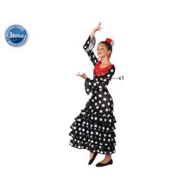 Disfraz de Flamenca Sevillana para Niña 7-9 Años, Negro con Lunares Blancos Disfraz de Flamenca Sevillana para Niña 7-9 Años, Negro con Lunares Blancos