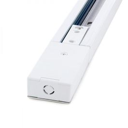 HO-218000CARRIL-T-W Carril Bifásico para Focos LED de 1M en Blanco. Perfil de Aluminio. Permite el desplazamiento de luminarias.