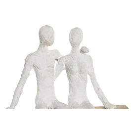 DKD Home Decor Figura Decorativa Urban Pareja de Resina y Madera de Mango Blanco y Marrón 10x20x20 cm DKD Home Decor Figura Decorativa Urban Pareja de Resina y Madera de Mango Blanco y Marrón 10x20x20 cm