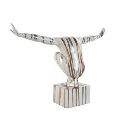 Figura Decorativa Home ESPRIT Blanco Dorado Plateado Hombre 49 x 16 x 33 cm