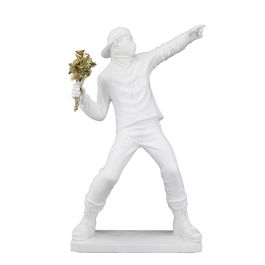 Figura Urban DKD Home Decor Blanco Dorado 10 x 36 x 20 cm