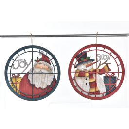 DKD Home Decor Decoración Colgante de Navidad Tradicional, de Madera Rojo y Verde, 33.5x33.5x1.2 cm, Paquete de 12 Unidades Surtidas Precio: 97.4292. SKU: B15YTS3JSP