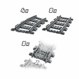 LEGO 60238 City Conjunto de Rieles de Tren y Desvíos. Incluye 4 Curvos, 1 Desvío Derecho y 1 Izquierdo. Compatible con todos los conjuntos LEGO City. LEGO 60238 City Conjunto de Rieles de Tren y Desvíos. Incluye 4 Curvos, 1 Desvío Derecho y 1 Izquierdo. Compatible con todos los conjuntos LEGO City.