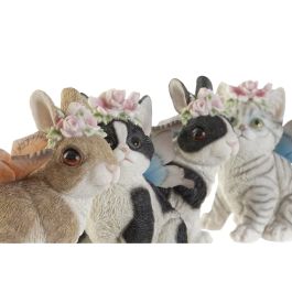 Figura Shabby DKD Home Decor Negro Blanco 13 x 15 x 11 cm (4 Unidades) Figura Shabby DKD Home Decor Negro Blanco 13 x 15 x 11 cm (4 Unidades)