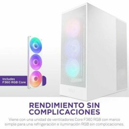 Nzxt NZX0810074845588 H7 Flow RGB Caja de Torre Media con Ventiladores RGB Incluidos, Color Blanco