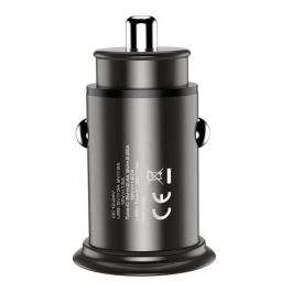 Techly Cargador de Coche USB Dual QC 3.0 USB-A y USB-C PD 20W, 38W Carga Rápida para dos Dispositivos, Mini Metálico Negro Techly Cargador de Coche USB Dual QC 3.0 USB-A y USB-C PD 20W, 38W Carga Rápida para dos Dispositivos, Mini Metálico Negro