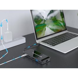 Conceptronic DONN15G Estación de Acoplamiento 12 en 1 USB Tipo C con HDMI/VGA/USB-C PD/USB 3.0/GbE/AUX