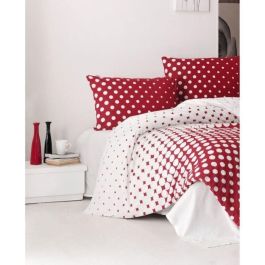 Juego de cama ASI8683743677832 - 1 funda nórdica 220x240 cm + 2 fundas almohada 60x60 cm - 100% algodón reforzado - Rojo