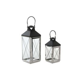 Farola Moderno DKD Home Decor Negro 18 x 43 x 18 cm Set de 2