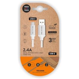 Tech One Tech Cable USB-A a USB-C 1m Blanco Nylon Carga Rápida Datos Resistente Duradero Precio: 4.49999968. SKU: B16FM7LWXP