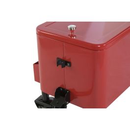 DKD Home Decor Nevera Rojo Negro 88 x 39 x 120 cm Metal PP Ruedas Desmontable