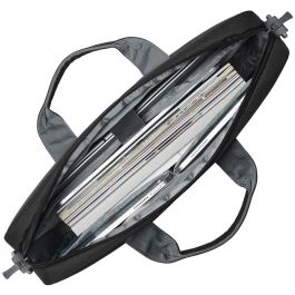 Rivacase 7532 Maletín Prater para Portátil 15.6" Negro, con Compartimento para Tablet, Asa y Correa de Hombro Resistente al Agua