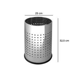 Q-connect Papelera Metálica Cromada Perforada 250x325 mm