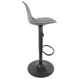Home Deco Factory Taburete Bar Essentiel Gris Regulable en Altura 83-104 cm Diseño Moderno