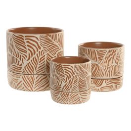 DKD Home Decor Maceta Urban de Terracota 20x20x20 cm - Set de 3 Maceteros de Cerámica Color Terracota