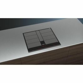 Siemens EX651LYC1F Placa de inducción IQ700 de 60 cm, 4 fuegos, Negra, 7400 W, 2 zonas flexibles, Dual LightSlider, 59.2x52.2 cm