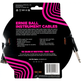 Ernieball Cable para Instrumento Trenzado Jack-Jack 5.5 M Naranja / Negro