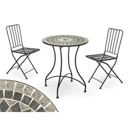 Mesa con 2 sillas Ibergarden Mosaico-Forja Negro Gris Precio: 120.95000038. SKU: B1BLZ79GCX