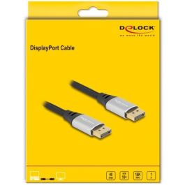 DeLOCK Cable DisplayPort 16K 60Hz 1m Plata Metal DisplayPort 2.1 Macho a Macho