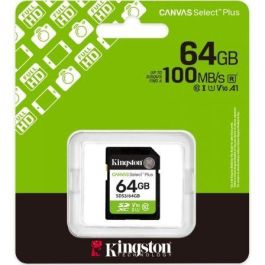 Kingston SDS3/64GB Tarjeta de Memoria Canvas Select Plus 64GB SDXC Clase 10 UHS-I U1 V10 100MB/s Lectura para Cámara Full HD