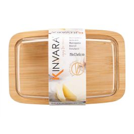 Mantequillera de Bambú Kinvara 19x6x12.6 cm - Madera y Plástico (PS) (12 Unidades) Mantequillera de Bambú Kinvara 19x6x12.6 cm - Madera y Plástico (PS) (12 Unidades)