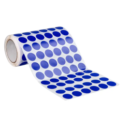 Liderpapel Gomets Circulares Autoadhesivos 15 mm Azul Rollo 2500 Unidades en Caja de Cartón
