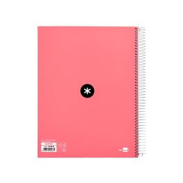 Cuaderno Espiral A4 Micro Antartik Tapa Forrada 120H 90 gr Liso 5 Bandas 4 Taladros Color Coral