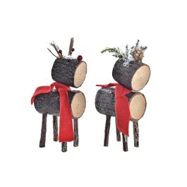 Figura Navidad Alpina DKD Home Decor Natural Rojo 9 x 23 x 10 cm (2 Unidades) Precio: 12.79000008. SKU: B174EWT598