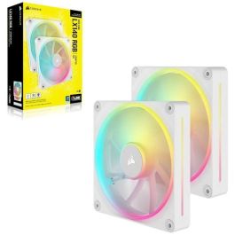 Corsair CO-9051032-WW Ventilador 14 cm Blanco 2 piezas, PWM, LED Multi, 9 Aspas, 350-2000 RPM, 84.7 CFM