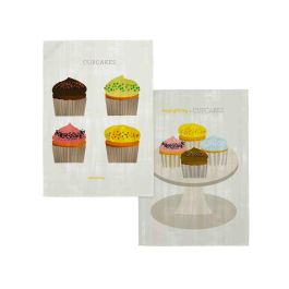 Paño de Cocina HappyFriday Cupcakes Multicolor 70 x 50 cm (2 Unidades) Precio: 7.49999987. SKU: B18PYJCDFF