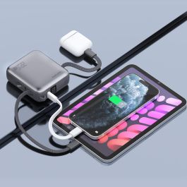 4smarts Powerbank Pocket Dual Cord 10000mAh 22.5W Gris 541625