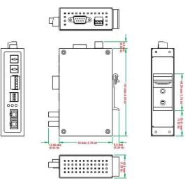 Moxa Conversor Industrial RS-232/422/485 a Fibra con Comunicación Three-Way, Puerto D-sub y Bloque Terminal
