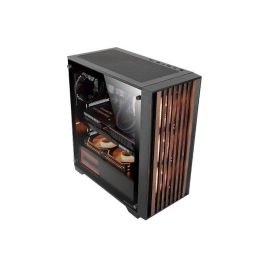 Mars Gaming Caja ATX Semitorre MCWOODC con Frontal de Madera y Lateral de Cristal Templado/Cromado para PC