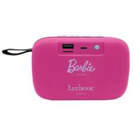 Lexibook Altavoz Portátil Bluetooth Barbie con Acabado de Tela, 12x4x8 cm