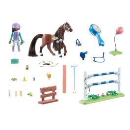 PLAYMOBIL 71355 Zoe & Blaze con carrera de obstáculos - Caballos de la Cascada - Con obstáculos modulares - A partir de 5 años