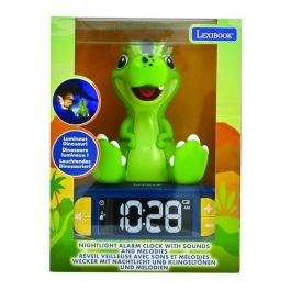 Lexibook LEXRL800DINO Despertador Digital con Luz Nocturna 3D de Dinosaurio y Efectos de Sonido - Ideal para Niños