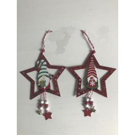 DKD Home Decor Colgante Decoración Navidad Tradicional Estrella Rojo y Verde de MDF y Purpurina (Pack de 24 Unidades) Precio: 22.76736. SKU: B1KJ5E3EMA