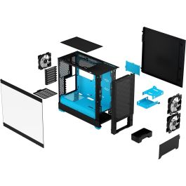 Fractal Design Pop Air RGB Cyan Core TG Clear Tint Torre PC Negra y Cian con Ventana de Cristal Templado ATX Micro ATX Mini-ITX